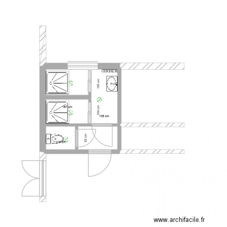 salle bain pf. Plan de 0 pièce et 0 m2