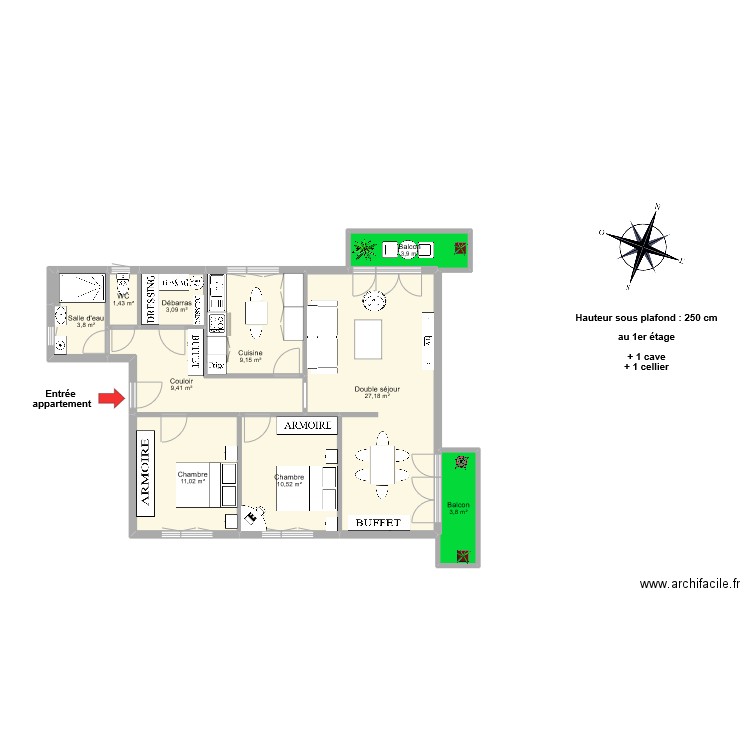 BERNARD Nathalie. Plan de 0 pièce et 0 m2