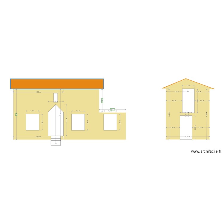 Facade ouest avant. Plan de 0 pièce et 0 m2