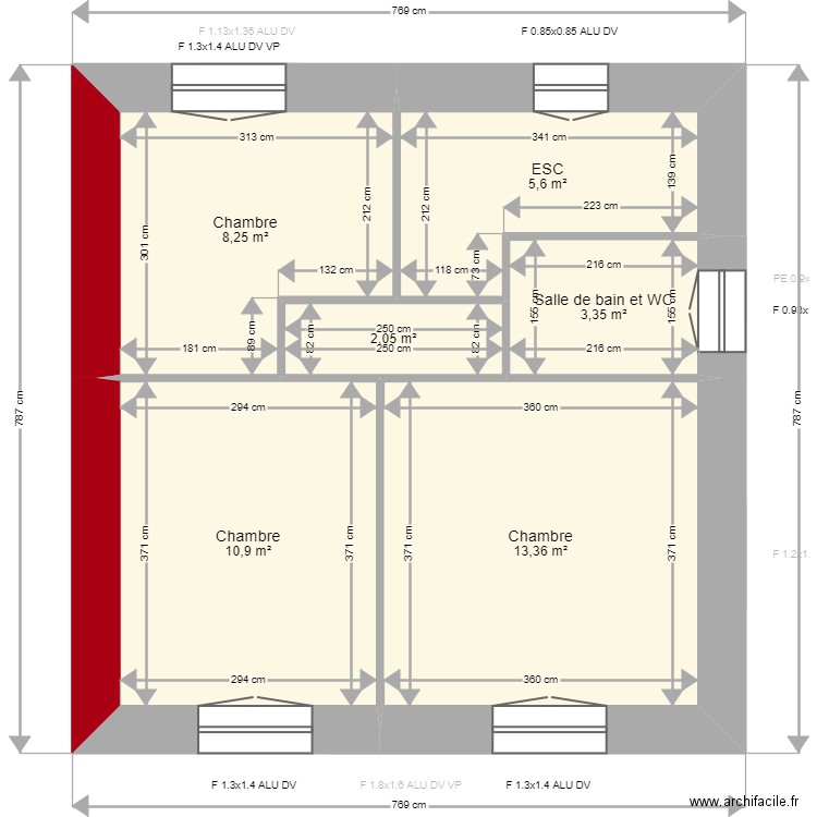 20 A. Plan de 12 pièces et 86 m2