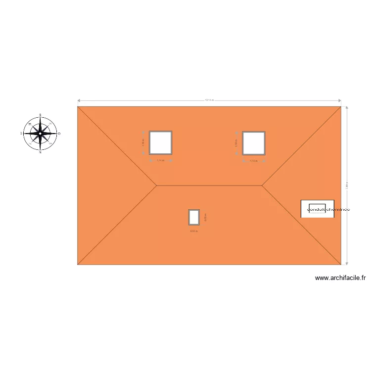 toiture maison. Plan de 