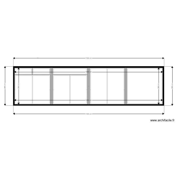 piscine coupe. Plan de 