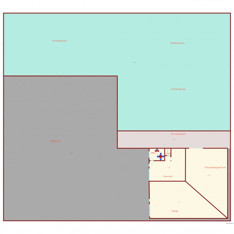 usine de fumage et ensachage du poisson. Plan de 0 pièce et 0 m2