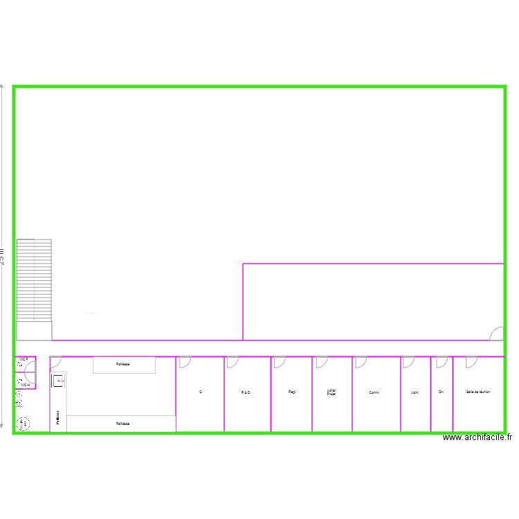 USINE mezzanine màj 20/07/2023. Plan de 24 pièces et 1116 m2