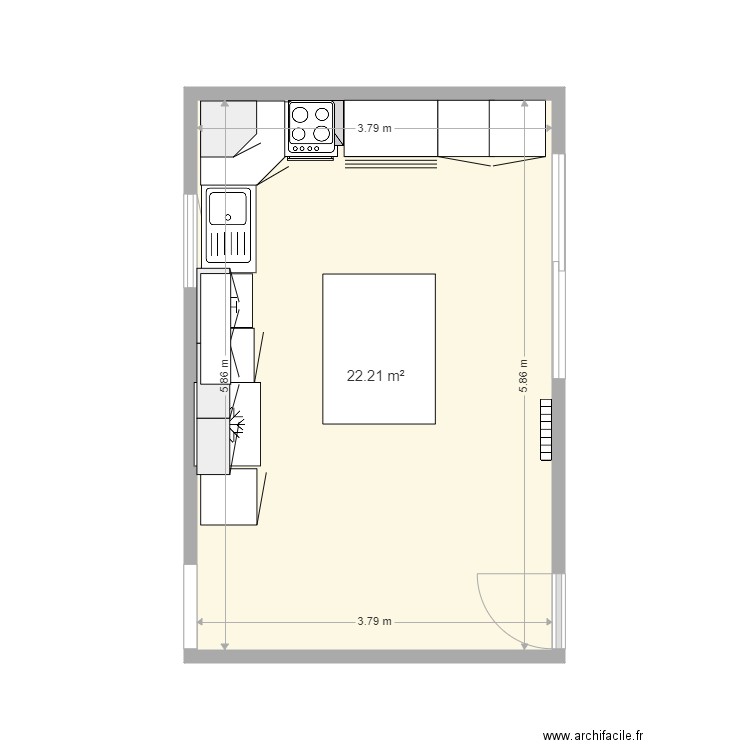 cuisine ilot. Plan de 0 pièce et 0 m2