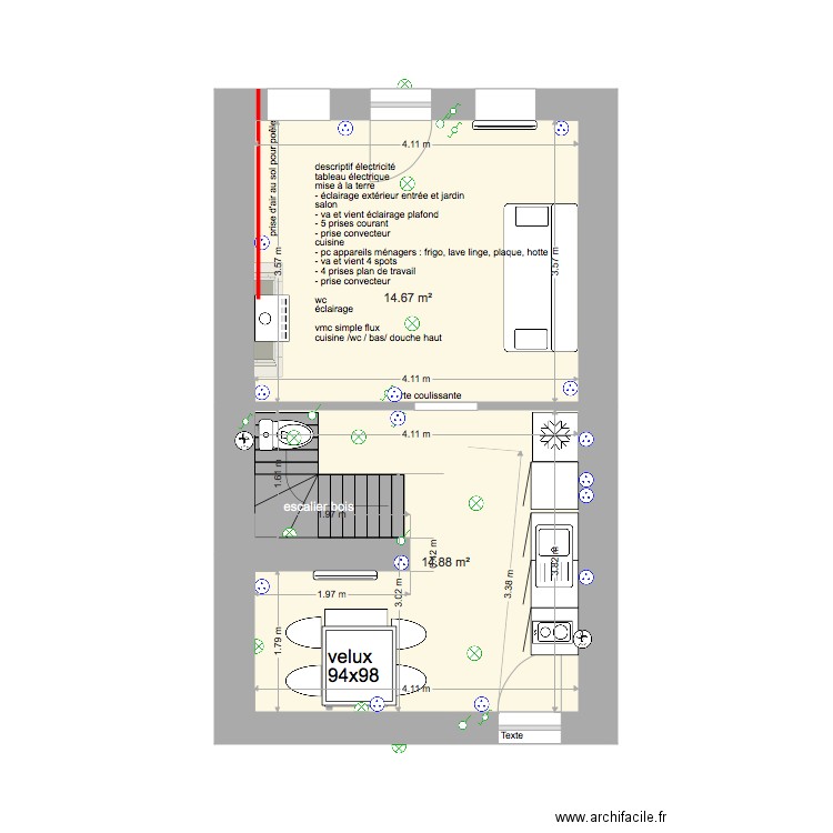 Paris electric. Plan de 0 pièce et 0 m2