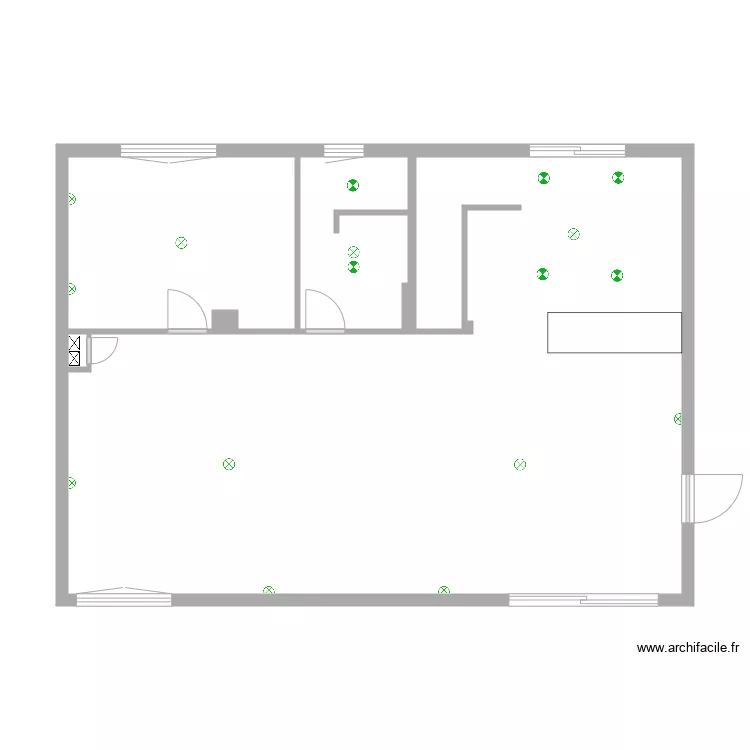 Garage 2023 &eacute;clairage. Plan de 