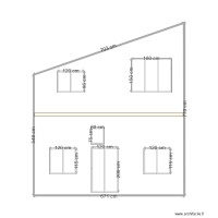 Facade OUEST BATIMENT avec ouvertures et dimensions DP