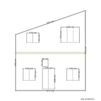 Facade OUEST BATIMENT avec ouvertures et dimensions DP
