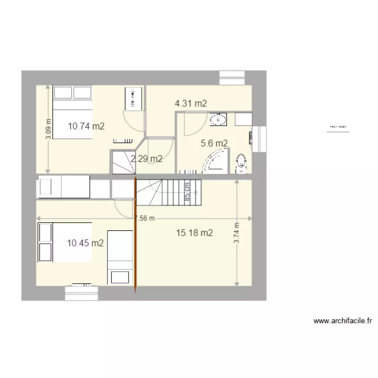 grange V26 1 er &eacute;tage 12 d&eacute;c cotes sdb. Plan de 