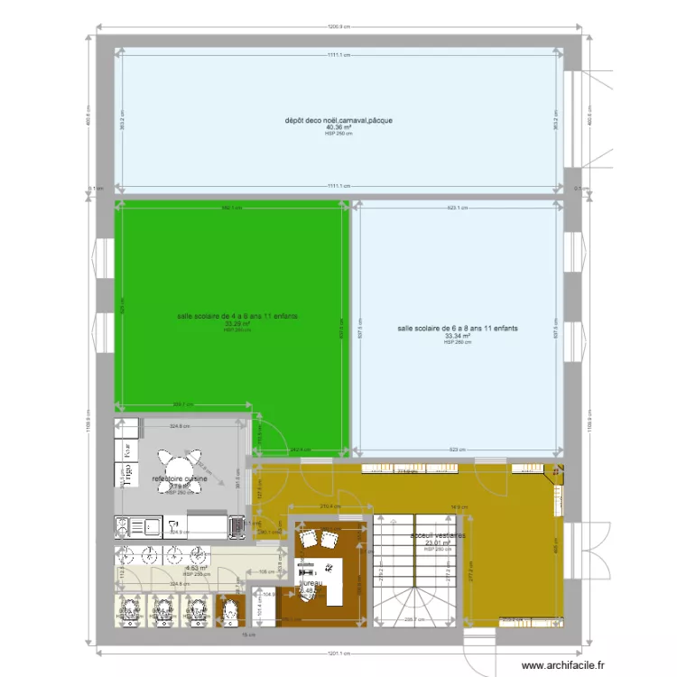 rez de chaussez maison relais Wonnerland. Plan de 