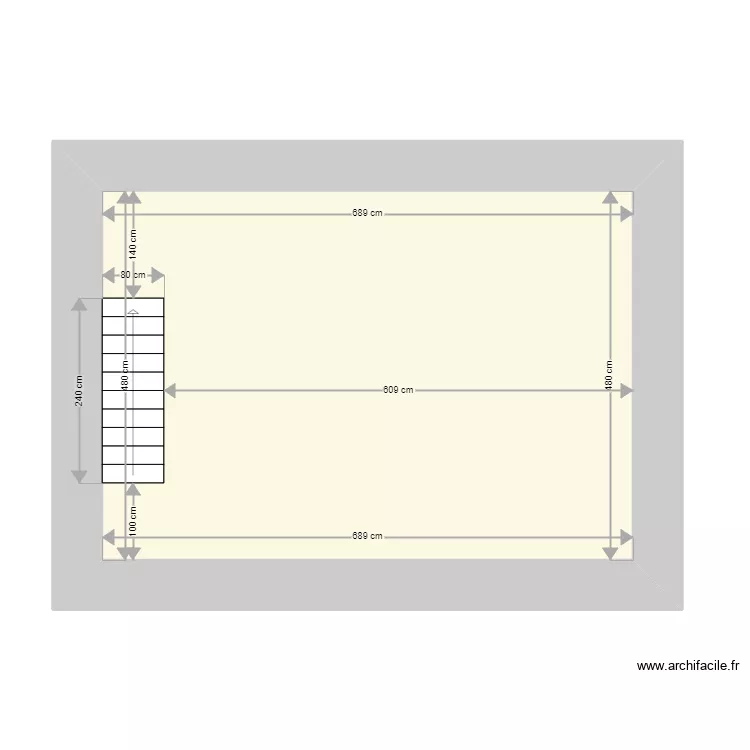 Maison grenier existant. Plan de 