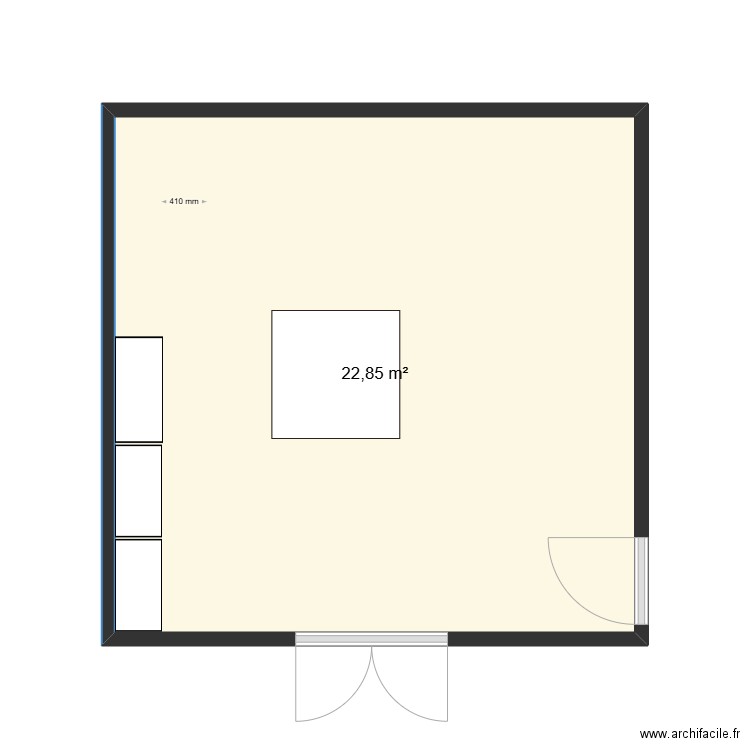 compta 18. Plan de 1 pièce et 23 m2