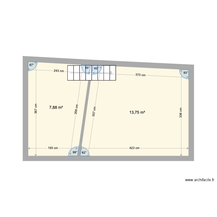 plan Lorient . Plan de 2 pièces et 22 m2