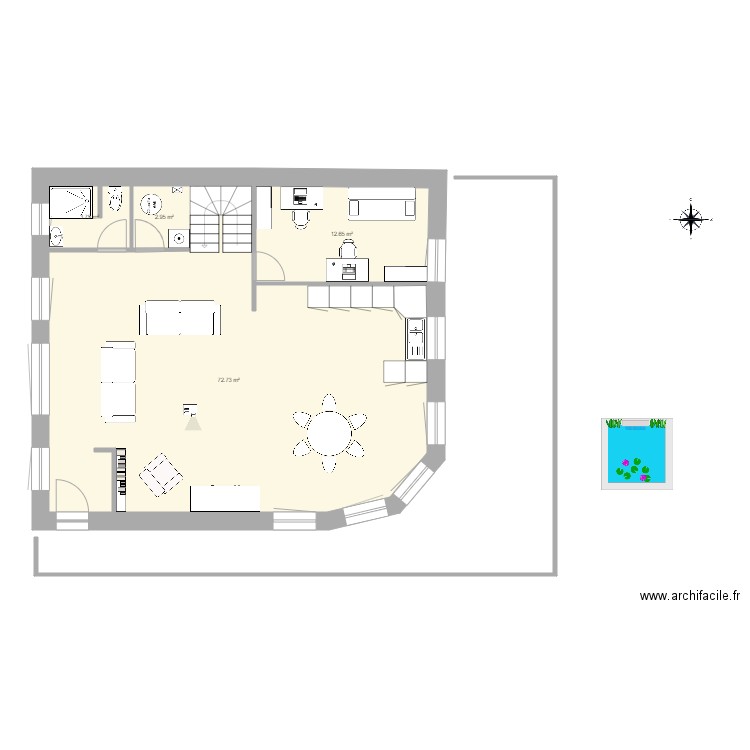 plan RDC Biot. Plan de 0 pièce et 0 m2