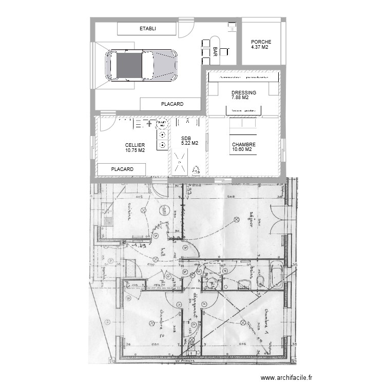 PLAN MARION INTEGRATION AVEC MEUBLE. Plan de 0 pièce et 0 m2