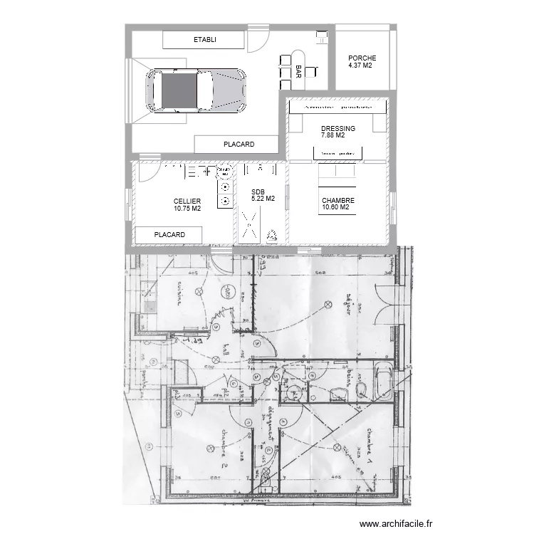 PLAN MARION INTEGRATION AVEC MEUBLE. Plan de 