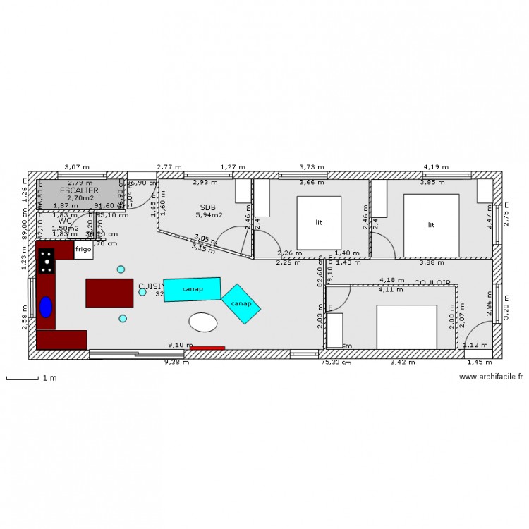meublé. Plan de 0 pièce et 0 m2