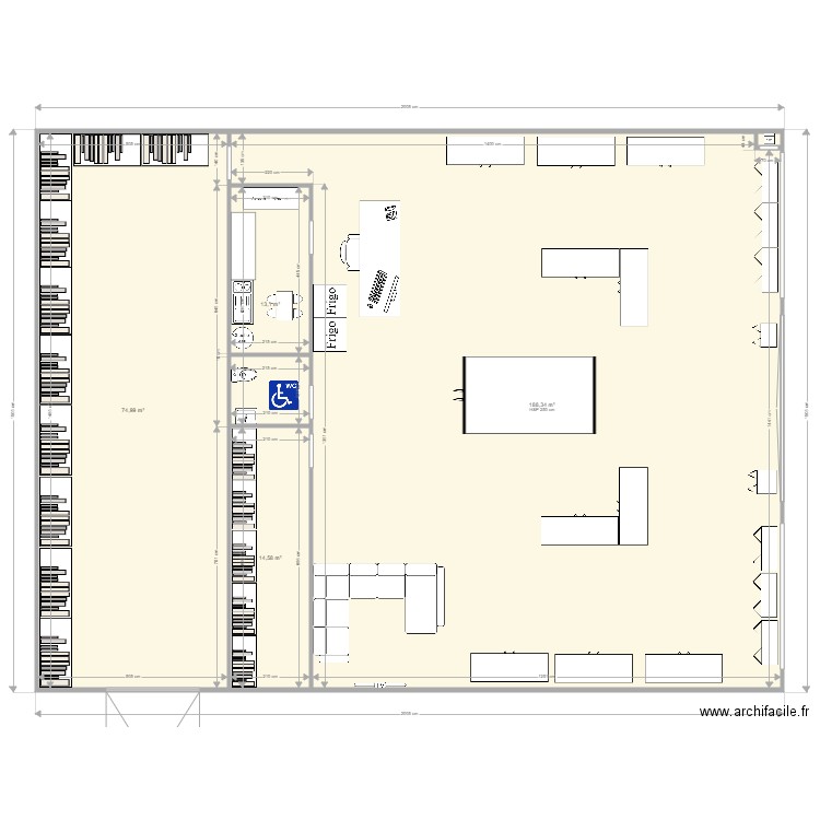 PROJET SHOPFORGEEK. Plan de 5 pièces et 291 m2