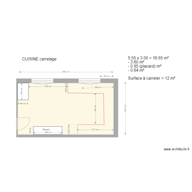 CUISINE Carrelage. Plan de 0 pièce et 0 m2