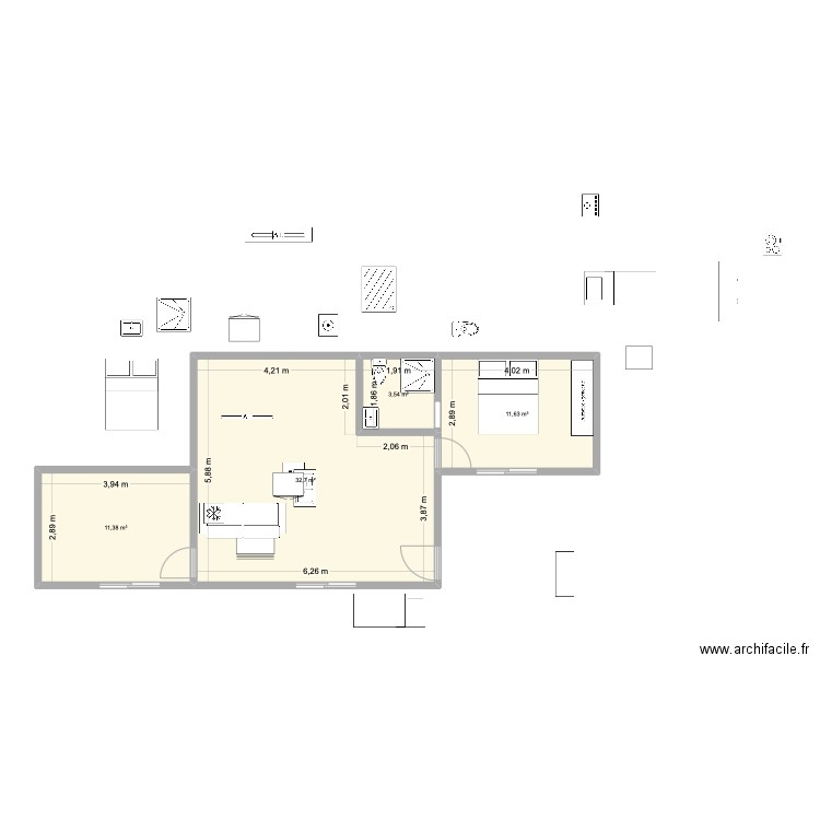 casaportugal. Plan de 4 pièces et 40 m2