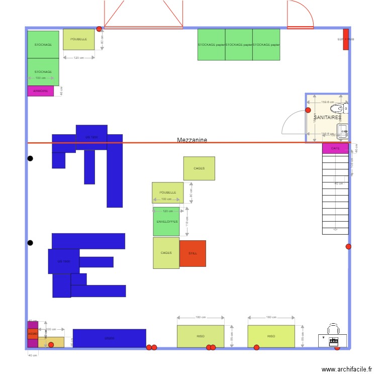 NX LOCAL EDF. Plan de 1 pièce et 3 m2