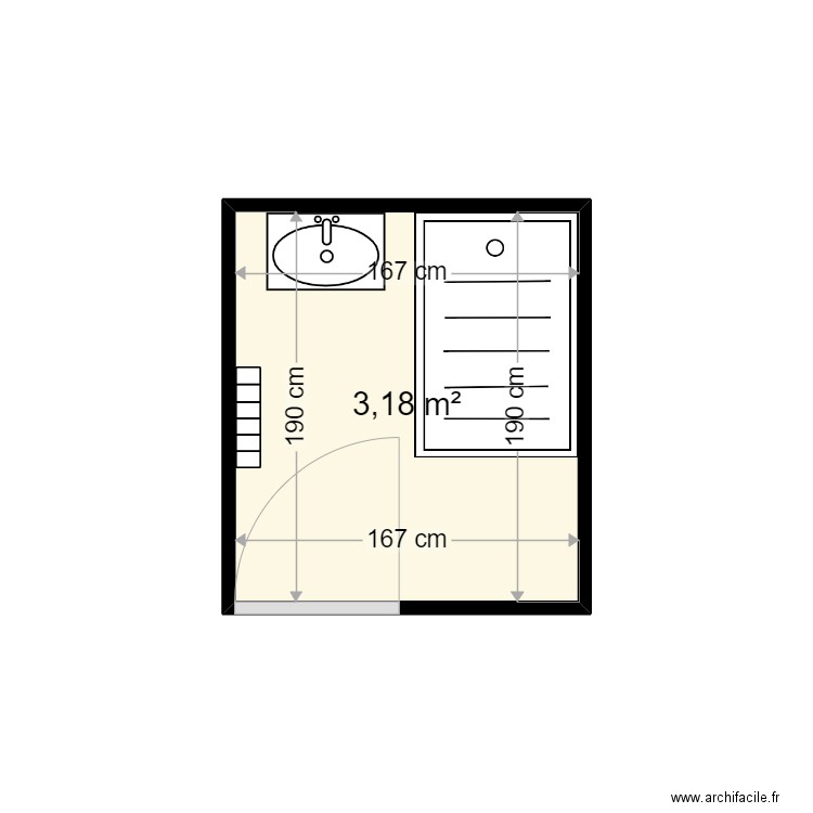 HANQUEZ J MARIE . Plan de 1 pièce et 3 m2