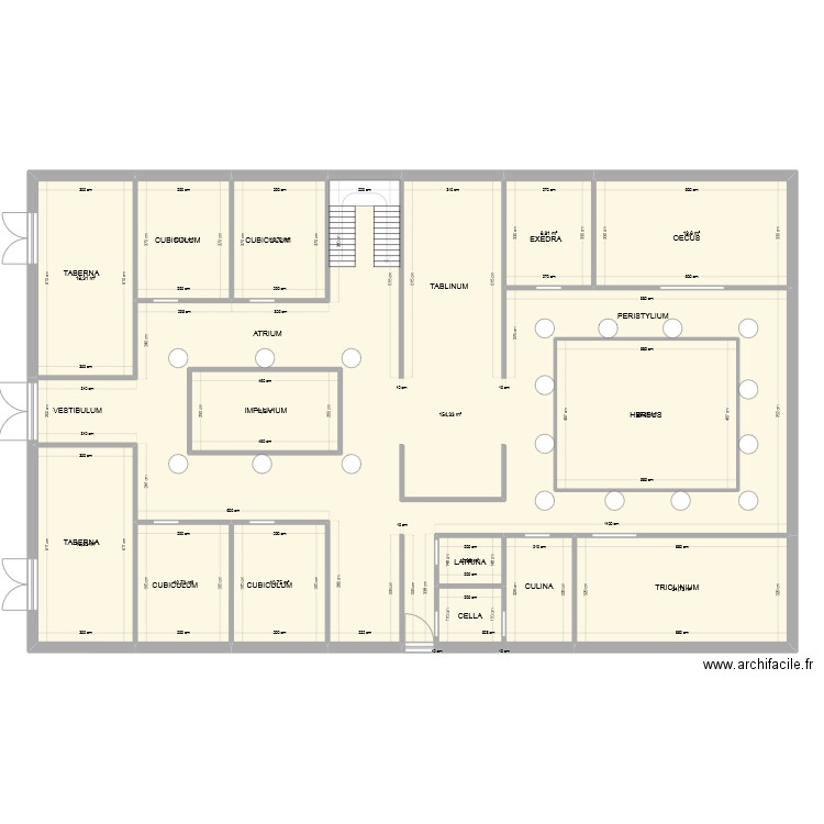 Maison romaine. Plan de 0 pièce et 0 m2