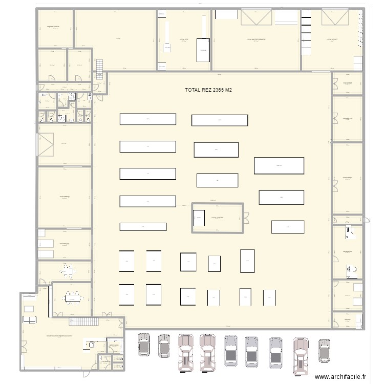 ATELIER FRAIPONT rez 7. Plan de 35 pièces et 1841 m2