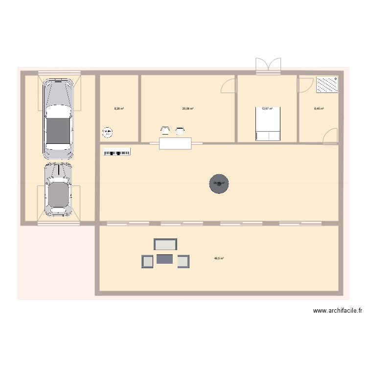 m01. Plan de 7 pièces et 190 m2