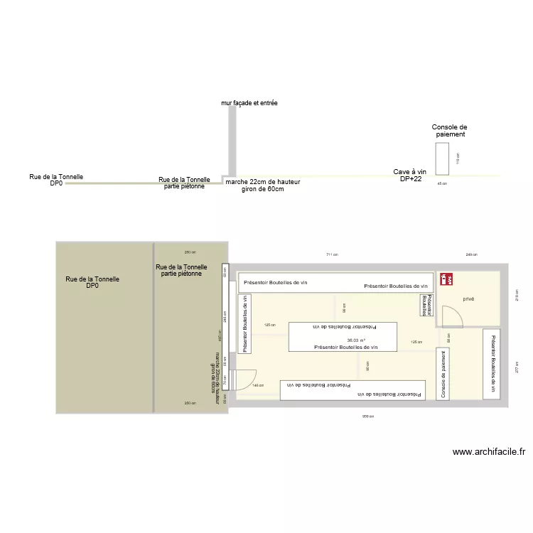 AUX SAVEURS DE LA TONNELLE AVANT TRAVAUX. Plan de 