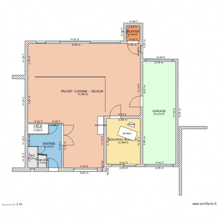 PLAN MAISON RDC PROJET 2013. Plan de 0 pièce et 0 m2