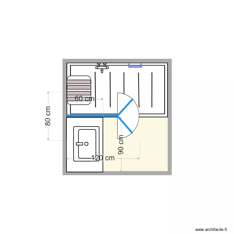 SALLE DE BAIN RORIGUEZ  NANGIS. Plan de 