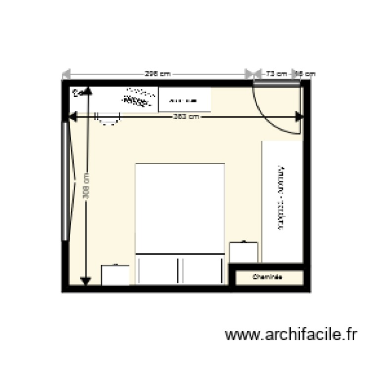 Chambre. Plan de 0 pièce et 0 m2