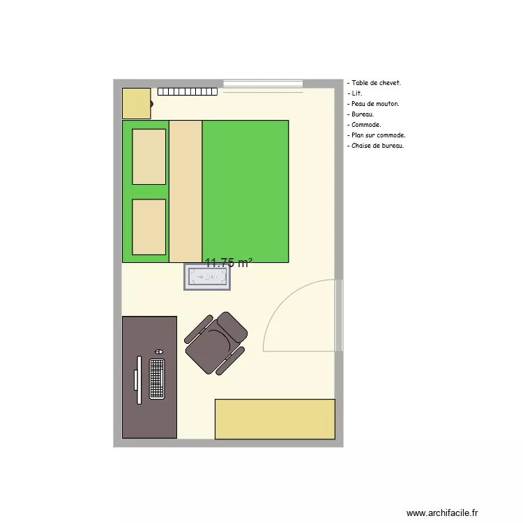 CHAMBRE DIMITRI. Plan de 