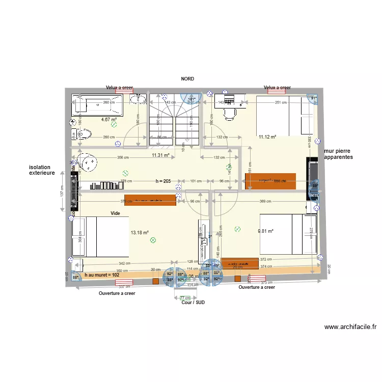 Etage Pinceloup 1 Option7. Plan de 
