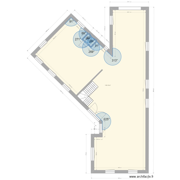 FLEURUS 3 - 1. Plan de 2 pièces et 150 m2