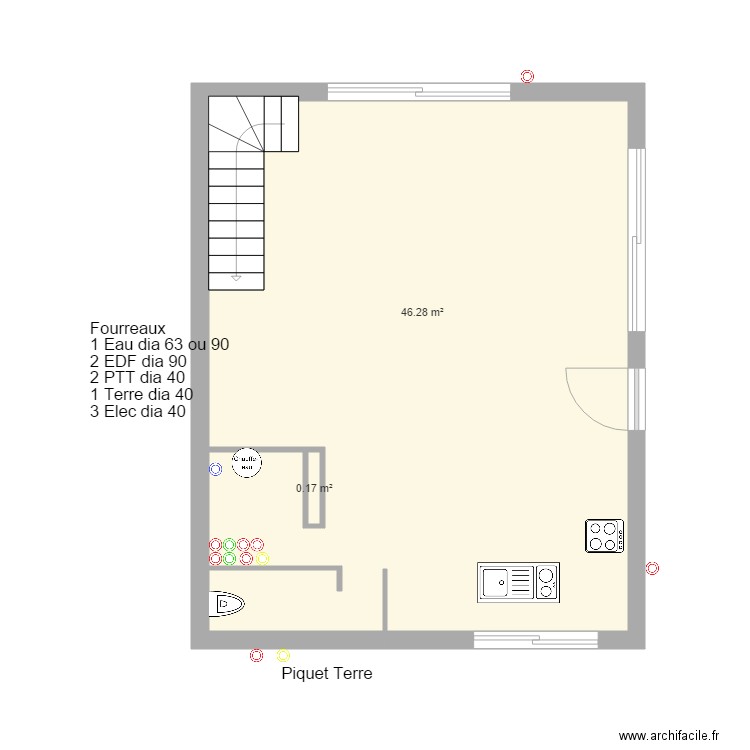 rez de chausser manu. Plan de 0 pièce et 0 m2