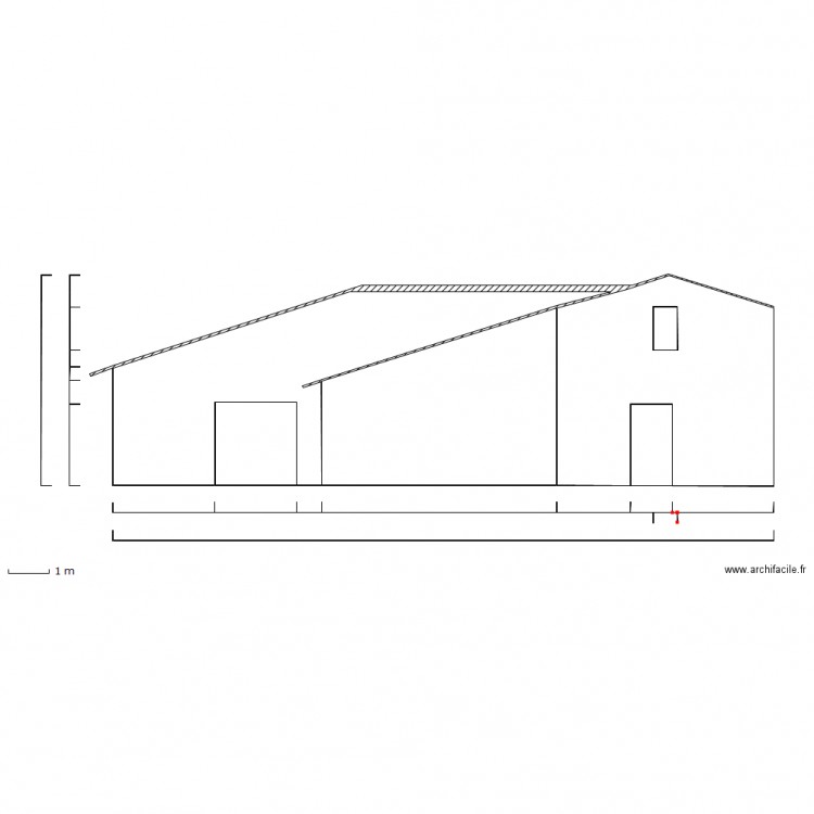 Façade Sud-est existant. Plan de 0 pièce et 0 m2