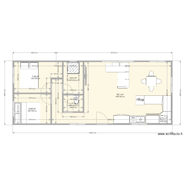 plan aménagement container JUJU1. Plan de 0 pièce et 0 m2