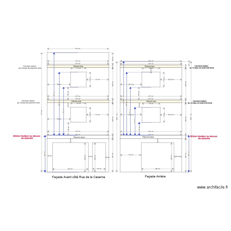 Vue coupe maçonnerie. Plan de 0 pièce et 0 m2