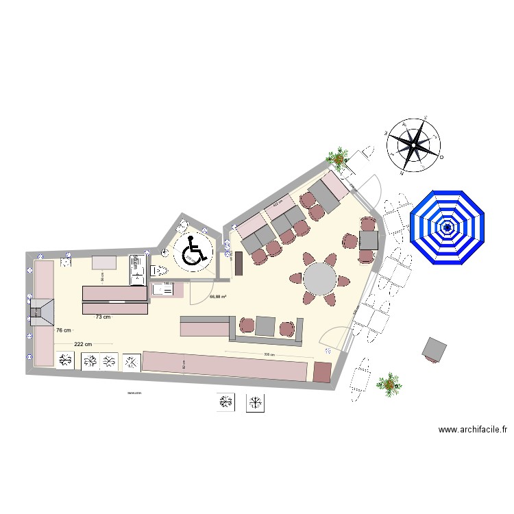 magasin 11. Plan de 3 pièces et 126 m2