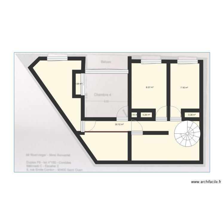 St Ouen etage 2. Plan de 0 pièce et 0 m2