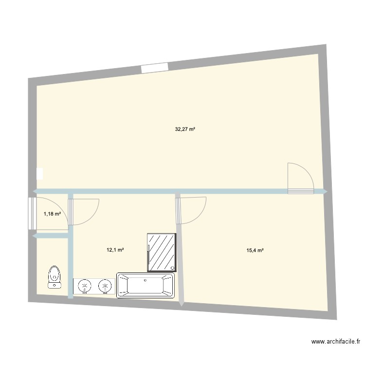 Comble chambre sdb 5. Plan de 0 pièce et 0 m2