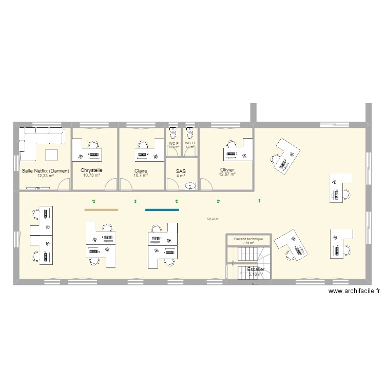 Bureau surélévation. Plan de 0 pièce et 0 m2