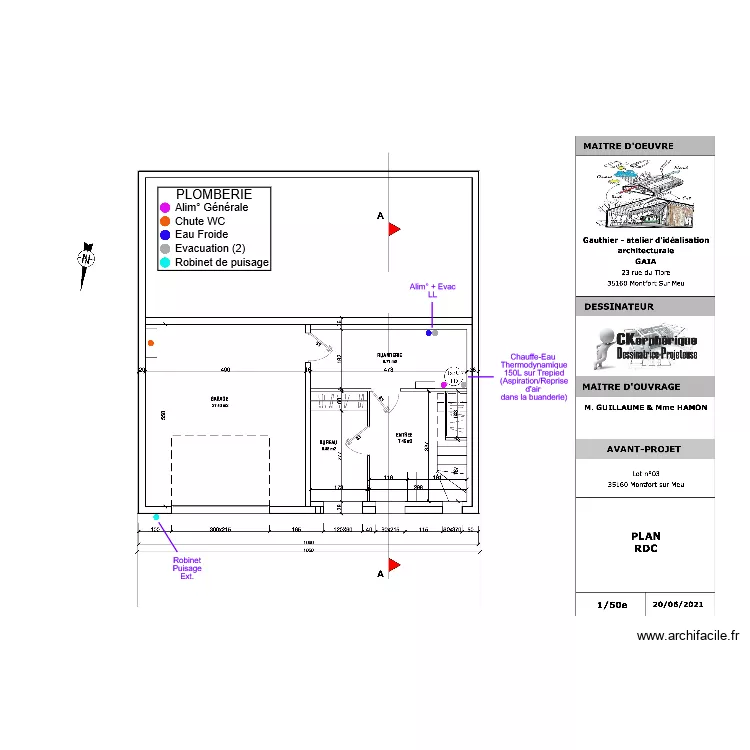 Hamon RDC Plomberie. Plan de 