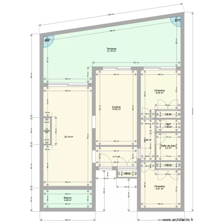appartement Signol. Plan de 