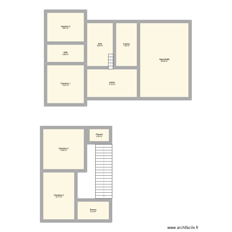 Maison Binche. Plan de 11 pièces et 116 m2