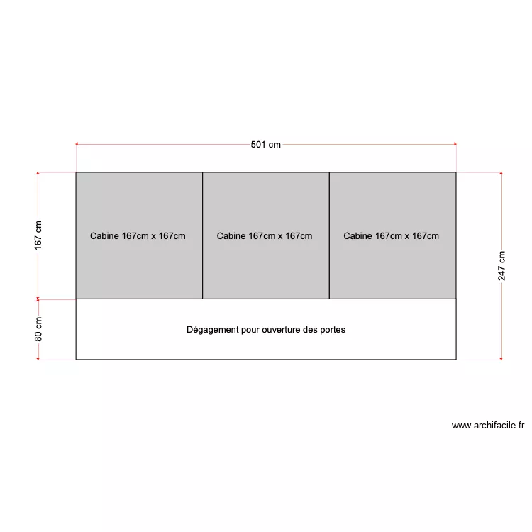 Taille cabines de traduction. Plan de 