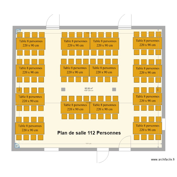 plan salle Essentiel 114 personnes. Plan de 0 pièce et 0 m2